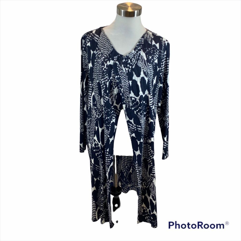 NWOT Chico’s Travelers Crinkled Print Duster 1